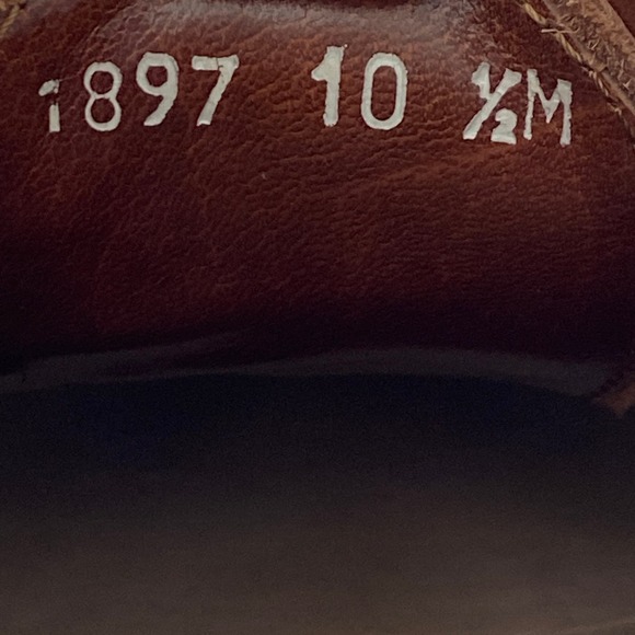 Vintage BALLY Italian Brown Leather Wing Tip Brogue Oxford Dress Shoes Mens 10.5 - Picture 13 of 16